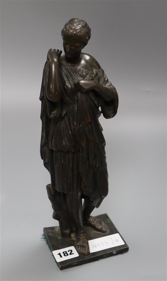 A late 19th century bronze of a classical robed figure height 33cm